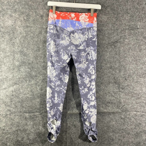 Free People Movement Leggings Small Gray Floral Wave Rider High Rise - Picture 3 of 15